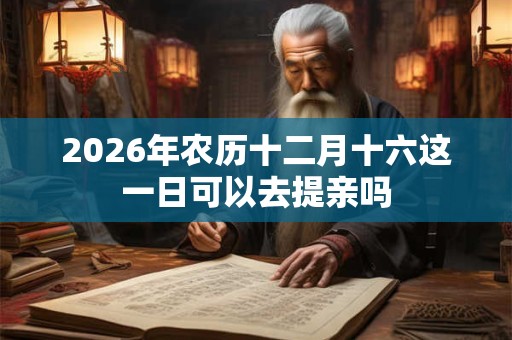 2026年农历十二月十六这一日可以去提亲吗