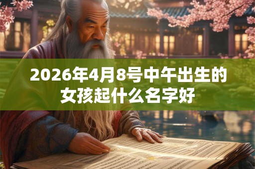 2026年4月8号中午出生的女孩起什么名字好