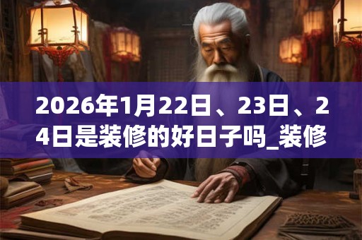 2026年1月22日、23日、24日是装修的好日子吗_装修可以吗