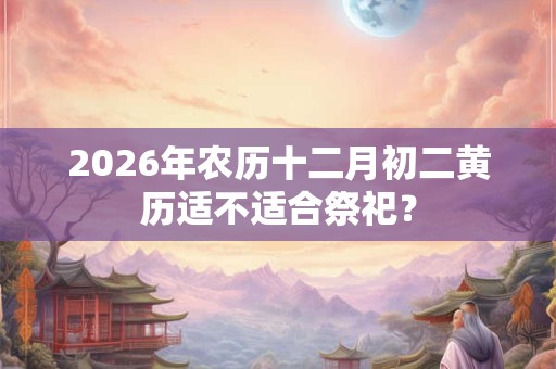 2026年农历十二月初二黄历适不适合祭祀？