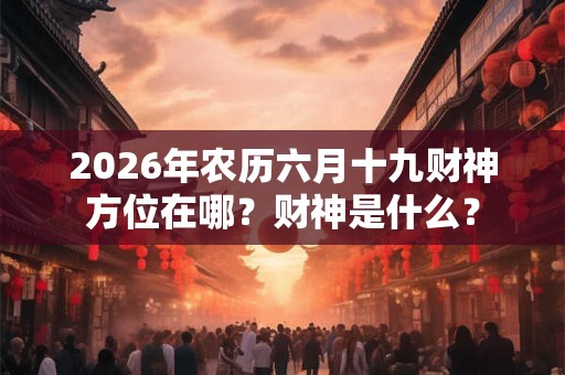 2026年农历六月十九财神方位在哪？财神是什么？