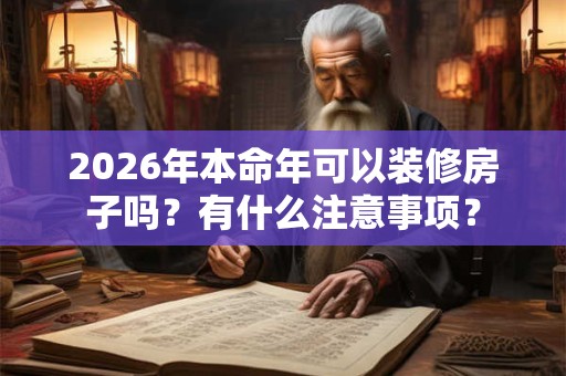2026年本命年可以装修房子吗？有什么注意事项？