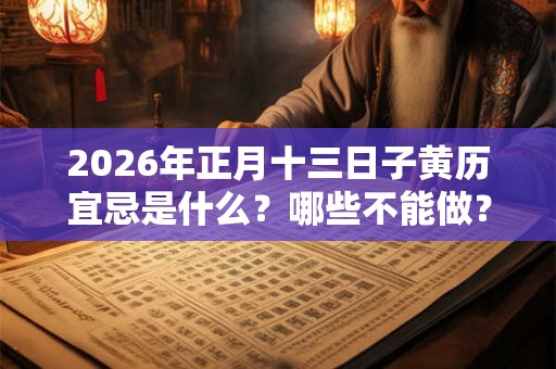 2026年正月十三日子黄历宜忌是什么？哪些不能做？