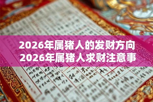 2026年属猪人的发财方向 2026年属猪人求财注意事项