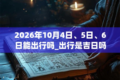 2026年10月4日、5日、6日能出行吗_出行是吉日吗 2026年10月4日、5日、6日能出行吗_出行是吉日吗