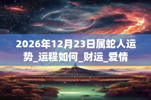 2026年12月23日属蛇人运势_运程如何_财运_爱情