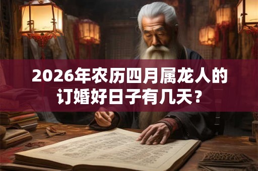 2026年农历四月属龙人的订婚好日子有几天？