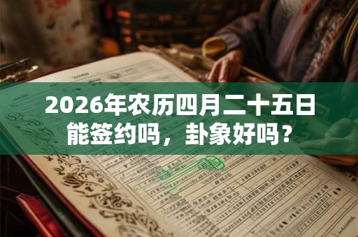 2026年农历四月二十五日能签约吗，卦象好吗？