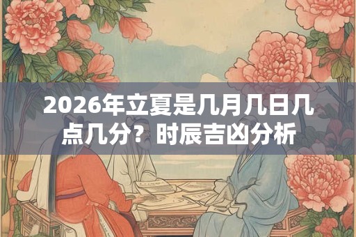 2026年立夏是几月几日几点几分？时辰吉凶分析