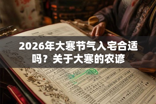 2026年大寒节气入宅合适吗？关于大寒的农谚