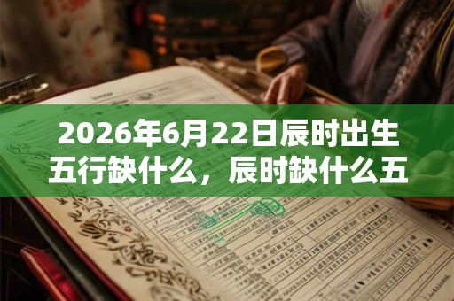 2026年6月22日辰时出生五行缺什么，辰时缺什么五行