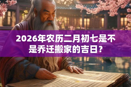 2026年农历二月初七是不是乔迁搬家的吉日? 2026年农历二月初七是不是乔迁搬家的吉日?