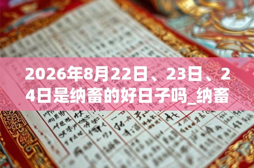 2026年8月22日、23日、24日是纳畜的好日子吗_纳畜可以吗 2026年8月22日、23日、24日是纳畜的好日子吗_纳畜可以吗
