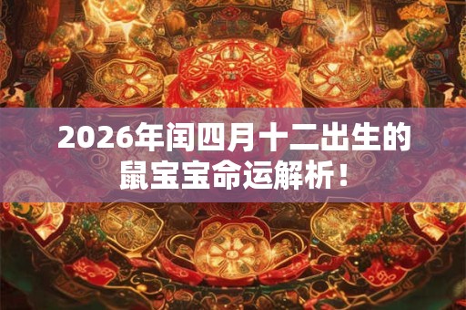 2026年闰四月十二出生的鼠宝宝命运解析！