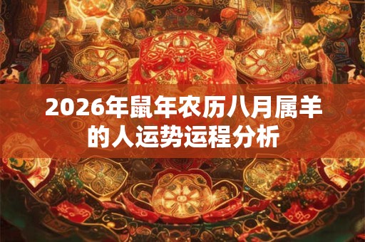 2026年鼠年农历八月属羊的人运势运程分析