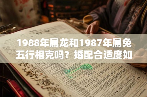 1988年属龙和1987年属兔五行相克吗？婚配合适度如何？