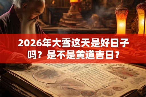 2026年大雪这天是好日子吗？是不是黄道吉日？