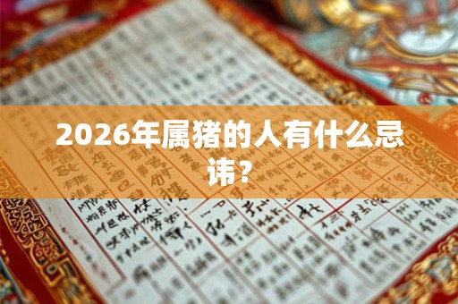 2026年属猪的人有什么忌讳? 2026年属猪的人有什么忌讳?