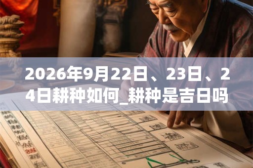 2026年9月22日、23日、24日耕种如何_耕种是吉日吗
