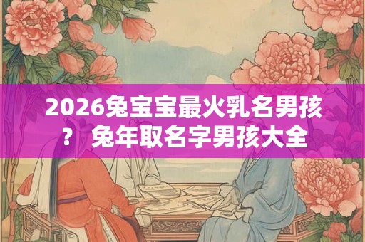 2026兔宝宝最火乳名男孩？ 兔年取名字男孩大全