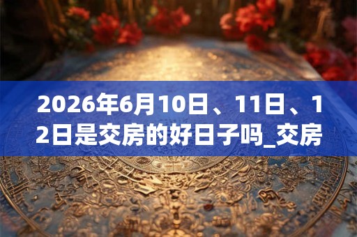 2026年6月10日、11日、12日是交房的好日子吗_交房可以吗