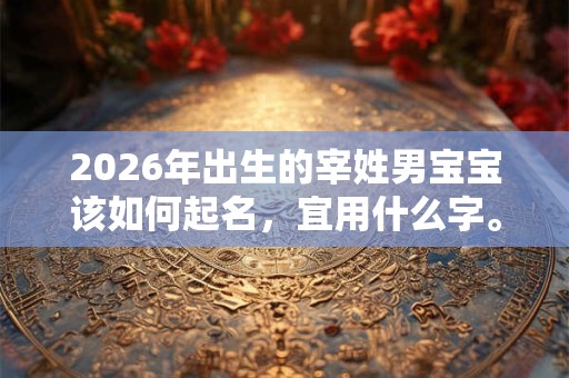 2026年出生的宰姓男宝宝该如何起名,宜用什么字。 2026年出生的宰姓男宝宝该如何起名,宜用什么字。