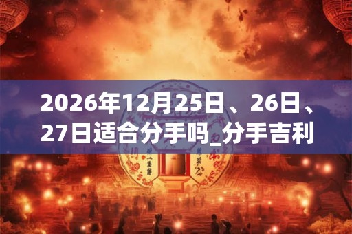 2026年12月25日、26日、27日适合分手吗_分手吉利吗