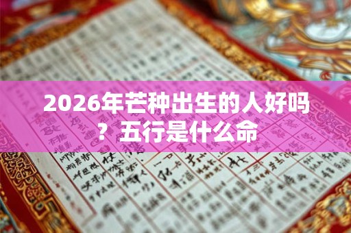 2026年芒种出生的人好吗？五行是什么命