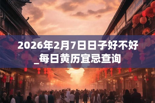 2026年2月7日日子好不好_每日黄历宜忌查询