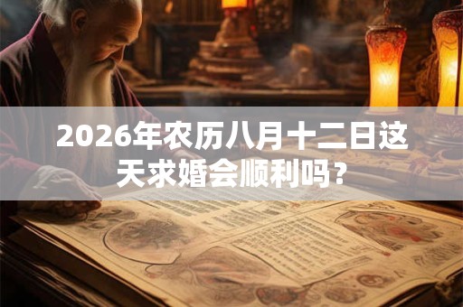 2026年农历八月十二日这天求婚会顺利吗？