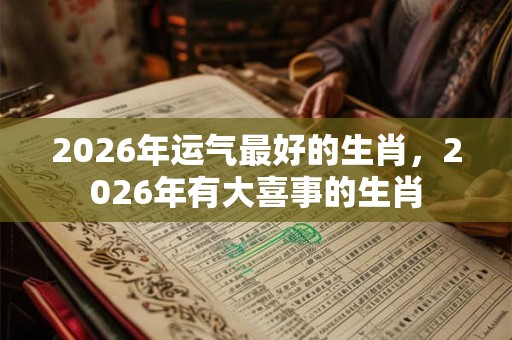 2026年运气最好的生肖，2026年有大喜事的生肖