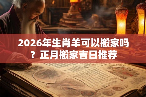 2026年生肖羊可以搬家吗?正月搬家吉日推荐 2026年生肖羊可以搬家吗?正月搬家吉日推荐