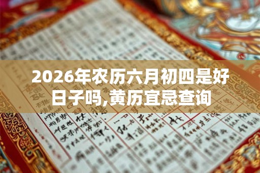 2026年农历六月初四是好日子吗,黄历宜忌查询 2026年农历六月初四是好日子吗,黄历宜忌查询