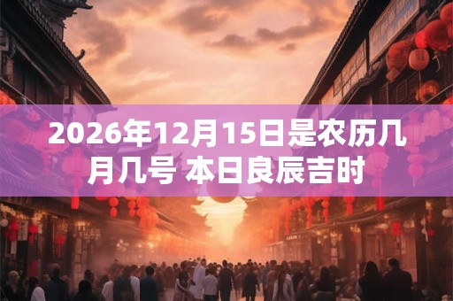 2026年12月15日是农历几月几号 本日良辰吉时 2026年12月15日是农历几月几号 本日良辰吉时
