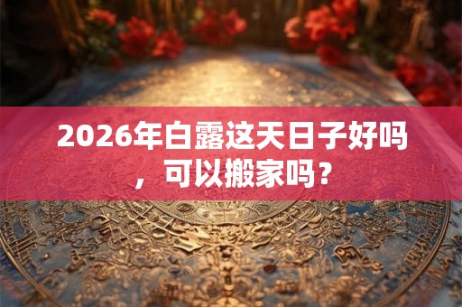 2026年白露这天日子好吗,可以搬家吗? 2026年白露这天日子好吗,可以搬家吗?