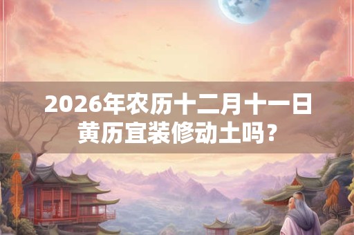 2026年农历十二月十一日黄历宜装修动土吗? 2026年农历十二月十一日黄历宜装修动土吗?