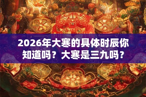 2026年大寒的具体时辰你知道吗?大寒是三九吗? 2026年大寒的具体时辰你知道吗?大寒是三九吗?