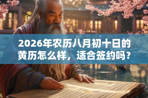 2026年农历八月初十日的黄历怎么样，适合签约吗？