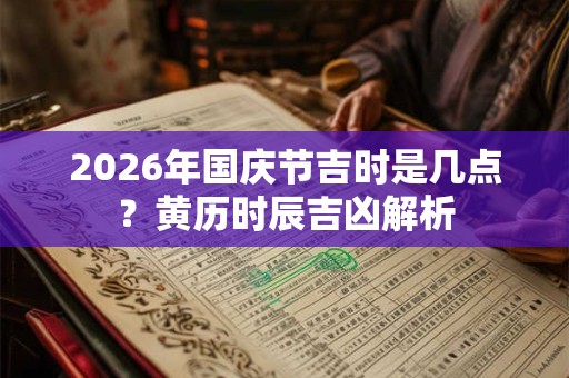 2026年国庆节吉时是几点？黄历时辰吉凶解析