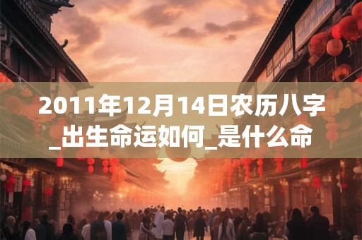 2011年12月14日农历八字_出生命运如何_是什么命 2011年12月14日农历八字_出生命运如何_是什么命