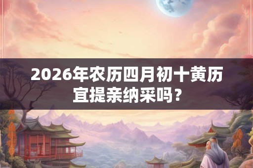 2026年农历四月初十黄历宜提亲纳采吗? 2026年农历四月初十黄历宜提亲纳采吗?