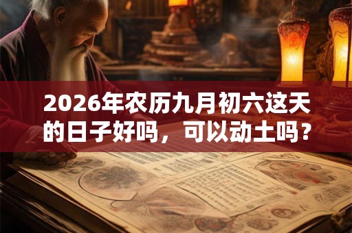 2026年农历九月初六这天的日子好吗,可以动土吗? 2026年农历九月初六这天的日子好吗,可以动土吗?
