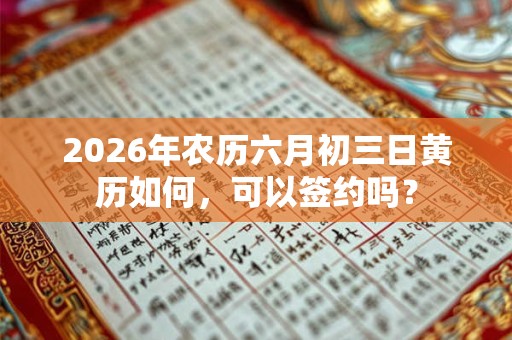 2026年农历六月初三日黄历如何,可以签约吗? 2026年农历六月初三日黄历如何,可以签约吗?