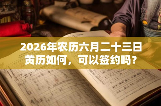 2026年农历六月二十三日黄历如何，可以签约吗？