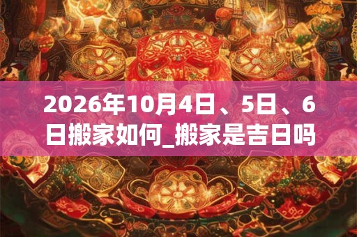 2026年10月4日、5日、6日搬家如何_搬家是吉日吗