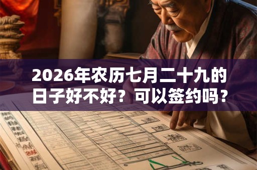 2026年农历七月二十九的日子好不好?可以签约吗? 2026年农历七月二十九的日子好不好?可以签约吗?