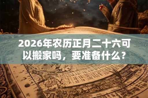 2026年农历正月二十六可以搬家吗,要准备什么? 2026年农历正月二十六可以搬家吗,要准备什么?