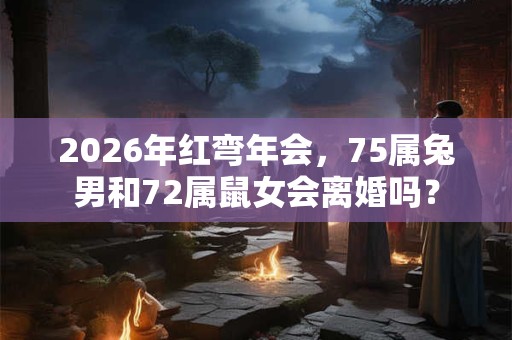 2026年红弯年会,75属兔男和72属鼠女会离婚吗? 2026年红弯年会,75属兔男和72属鼠女会离婚吗?