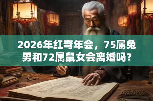 2026年红弯年会，75属兔男和72属鼠女会离婚吗？