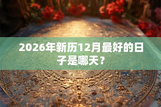 2026年新历12月最好的日子是哪天？